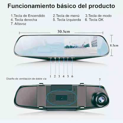 BACKMIRROR PRO - Retrovisor con cámara fullhd y sensor