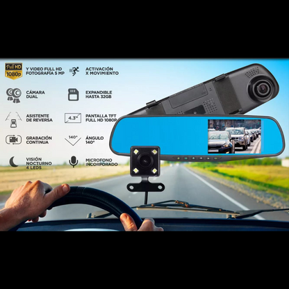 BACKMIRROR PRO - Retrovisor con cámara fullhd y sensor